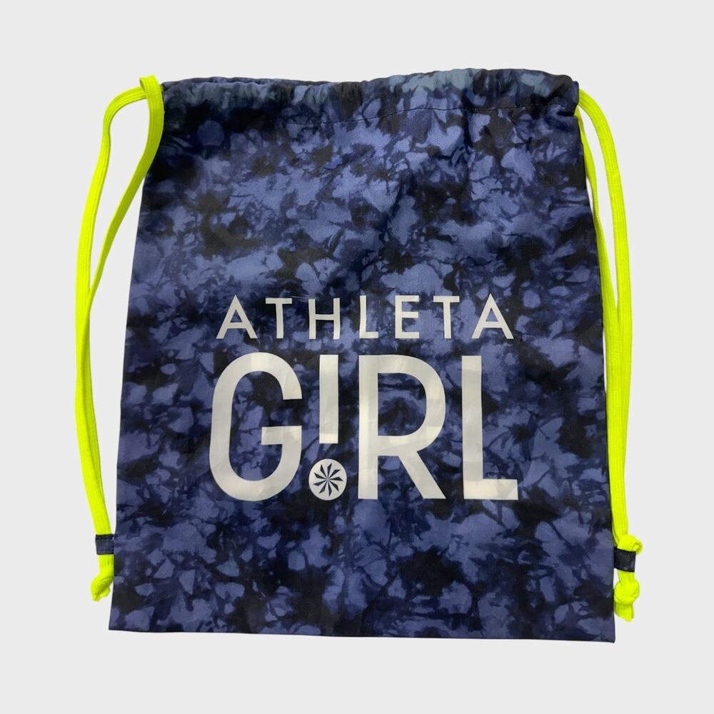 Athleta Girl Dark Blue Tie Dye 100% Polyester Drawstring Close String Backpack